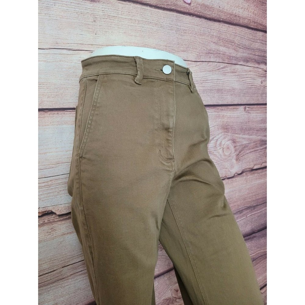 Everlane Brown High Rise Wide Leg Cropped Crop Denim Pants Size 6 Pocket